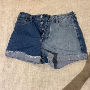 Hollister two tone jean shorts